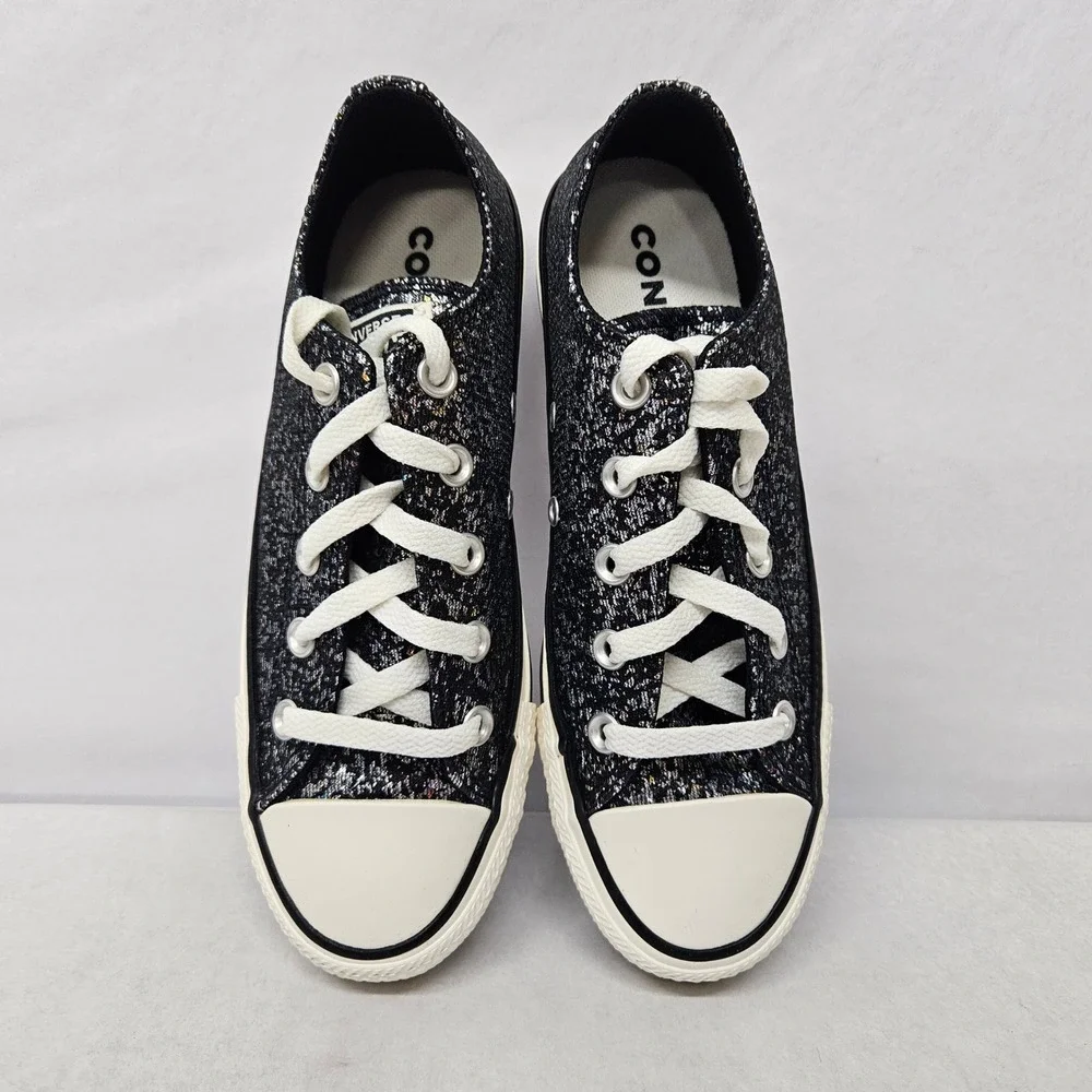 Converse Chuck Taylor All Star Oxfords A11138C Glitter Black Egret Women Size 6 - Picture 5 of 9